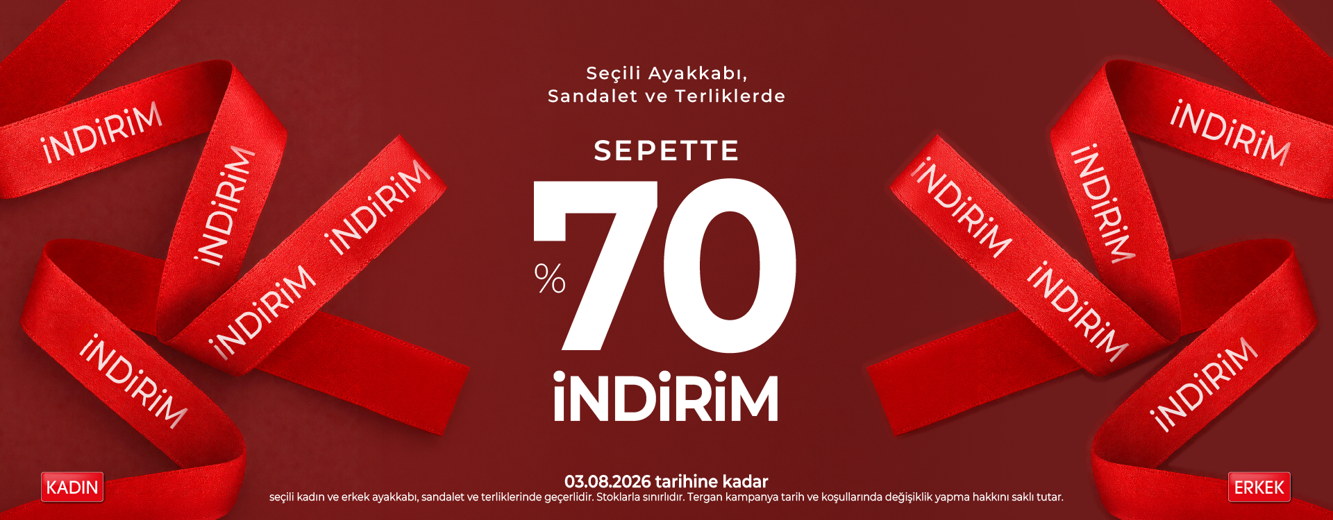 Sepette %70 İndirim
