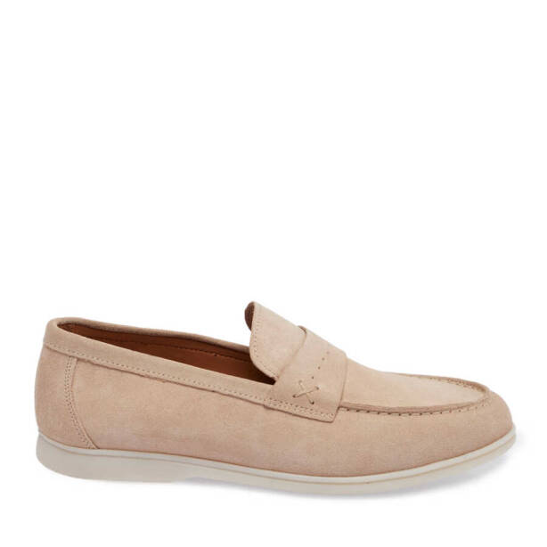 Bej Hakiki Süet Deri Erkek Loafer - E24I1AY56788-B79 - Tergan