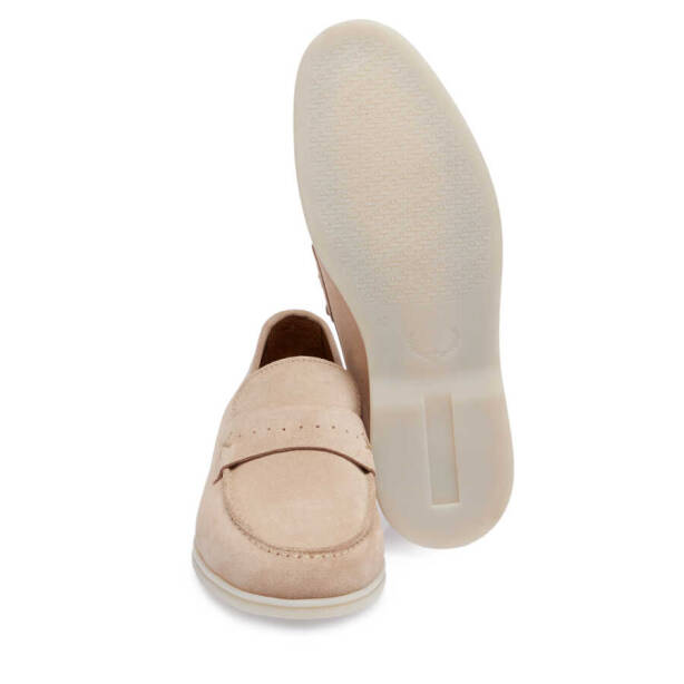Bej Hakiki Süet Deri Erkek Loafer - E24I1AY56788-B79 - Tergan