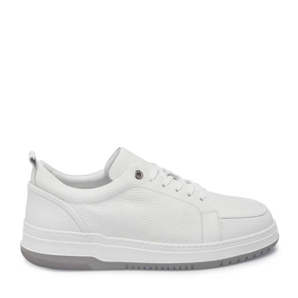 Beyaz Hakiki Deri Erkek Sneaker - E25I1AY57318-A26