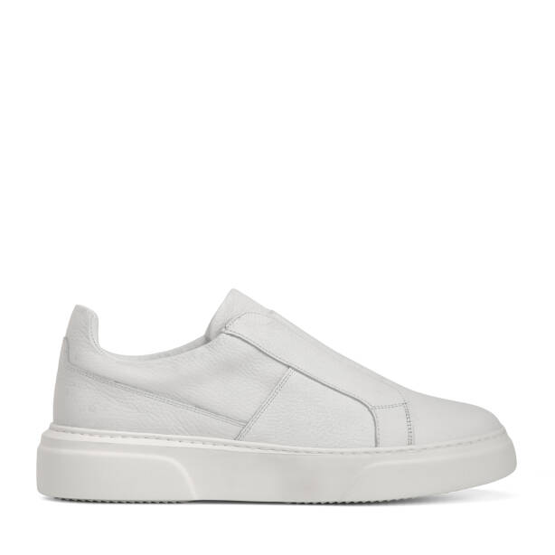 Beyaz Hakiki Deri Erkek Sneaker - E4MEAY057783-B69