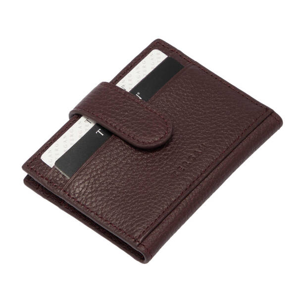 Bordo Hakiki Deri Erkek Kredi Kartlık - S1KK00001617-M5D 