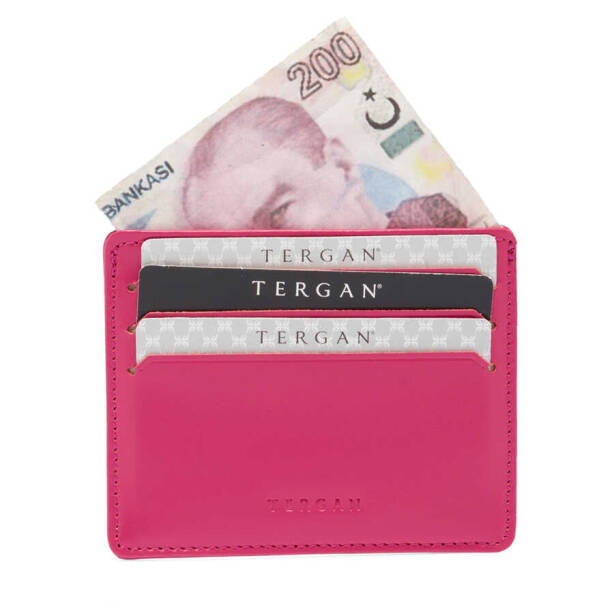 Fuşya Hakiki Deri Unisex Kredi Kartlık - S1KK00001050-J7E - Tergan