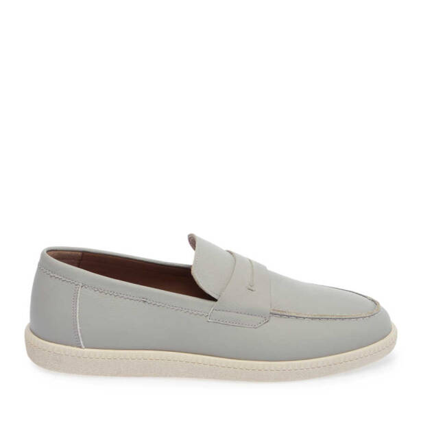 Gri Hakiki Deri Erkek Loafer - E24I1AY56705-H1Y - Tergan