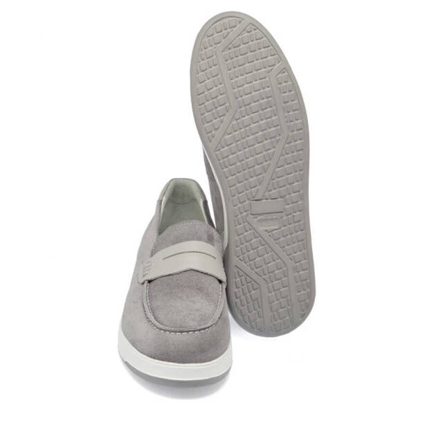 Gri Hakiki Süet Deri Erkek Loafer - E24I1AY56786-C11 - Tergan