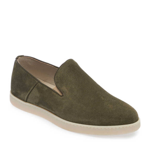 Haki Hakiki Nubuk Deri Erkek Loafer - E24I1AY56695-G98 - Tergan
