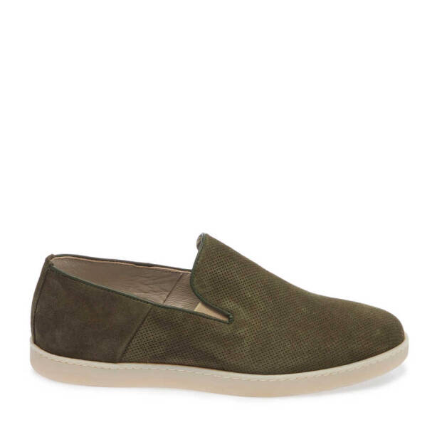 Haki Hakiki Nubuk Deri Erkek Loafer - E24I1AY56695-G98 - Tergan
