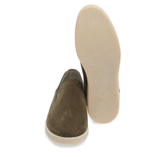 Haki Hakiki Nubuk Deri Erkek Loafer - E24I1AY56695-G98 - Tergan