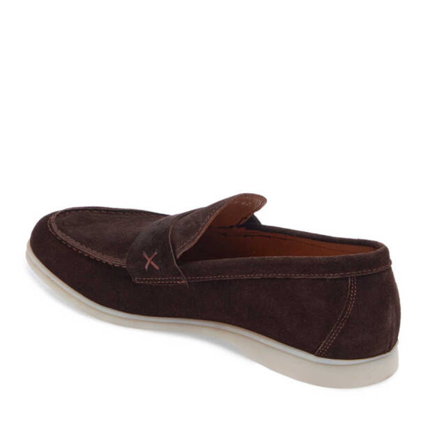 Kahverengi Hakiki Süet Deri Erkek Loafer - E24I1AY56788-B85 - Tergan