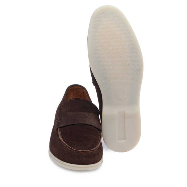 Kahverengi Hakiki Süet Deri Erkek Loafer - E24I1AY56788-B85 - Tergan