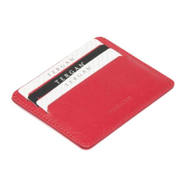Kırmızı Hakiki Deri Unisex Kredi Kartlık - S1KK00001050-C71 - Tergan