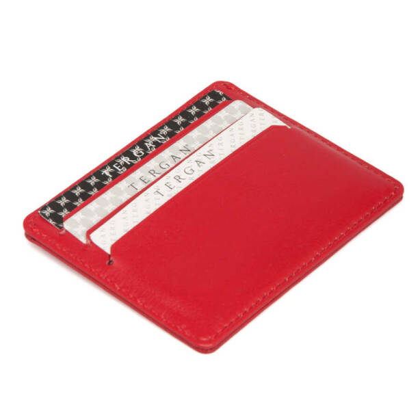 Kırmızı Hakiki Deri Unisex Kredi Kartlık - S1KK00001050-C71 - Tergan