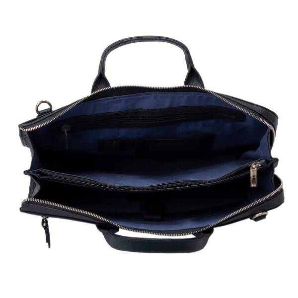 Lacivert Hakiki Deri Unisex Evrak Çantası - S1EV00021218-D6M - 4