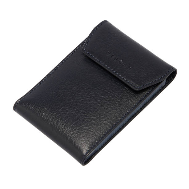 Lacivert Hakiki Deri Unisex Kredi Kartlık - S1KK00001193-H86 