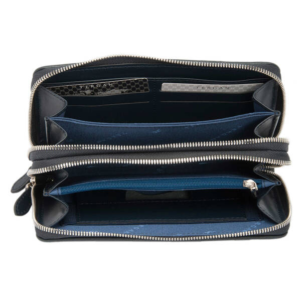 Lacivert Hakiki Deri Unisex Portföy Çantası - S1PC00021396-F7H - Tergan