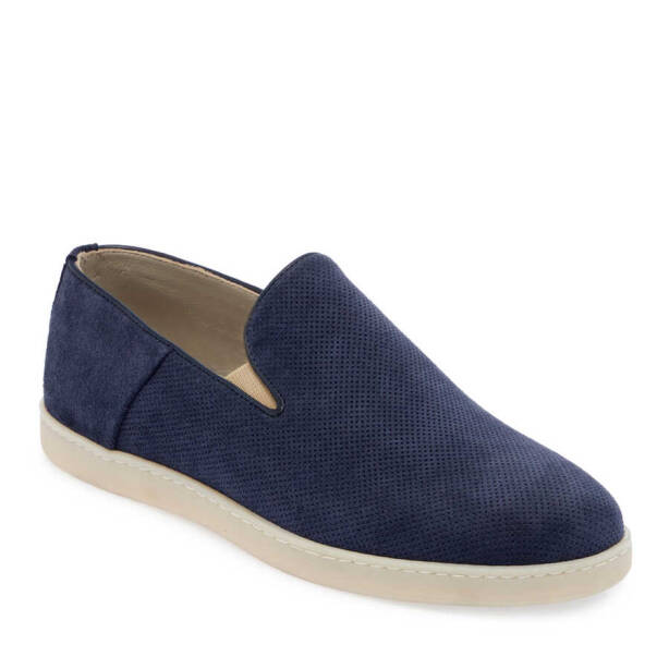 Lacivert Hakiki Nubuk Deri Erkek Loafer - E24I1AY56695-C39 - Tergan