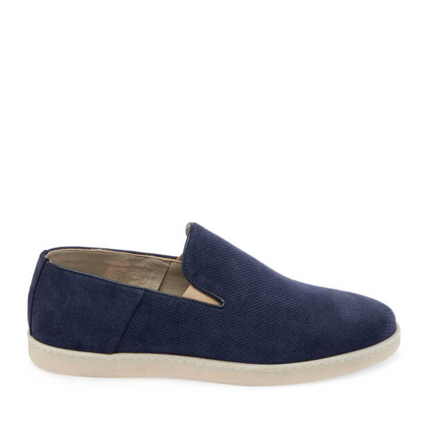 Lacivert Hakiki Nubuk Deri Erkek Loafer - E24I1AY56695-C39 - Tergan