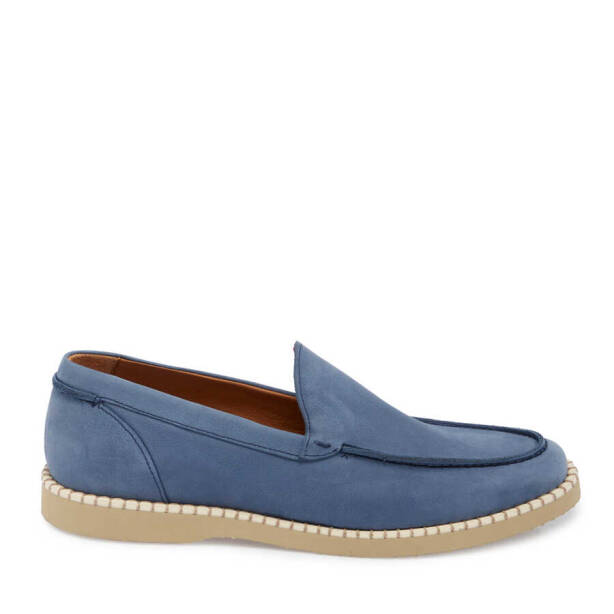 Mavi Hakiki Nubuk Deri Erkek Loafer - E24I1AY56641-F58 - Tergan