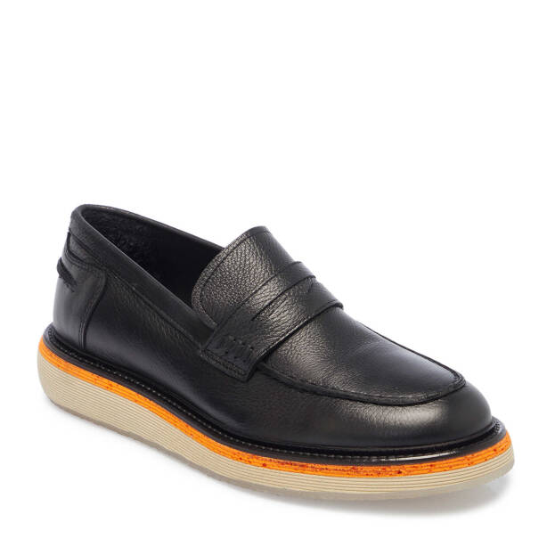 Siyah Hakiki Deri Erkek Loafer - E25I1AY57192-A23 - Tergan