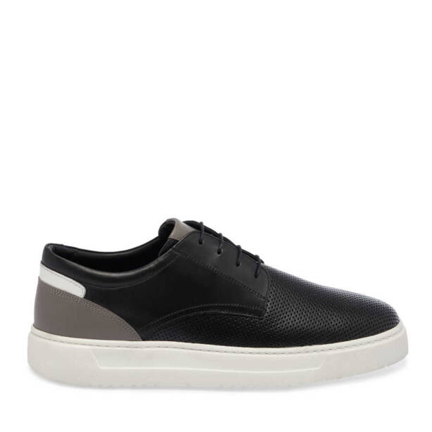 Siyah Hakiki Deri Erkek Sneaker - E24I1AY56732-A23