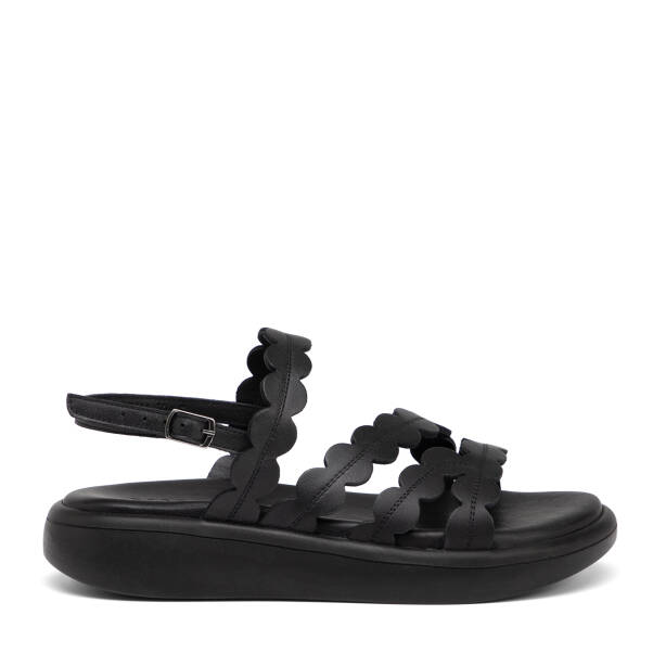 Siyah Hakiki Deri Kadın Sandalet - K25Y1SN68108-A23