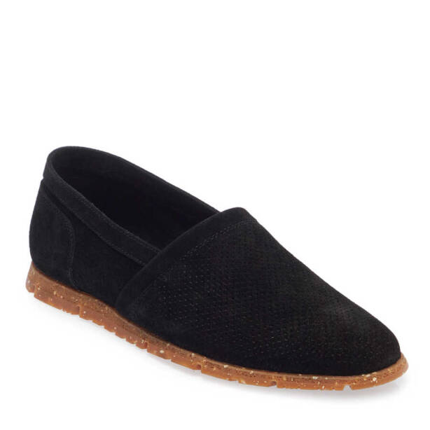 Siyah Hakiki Süet Deri Erkek Loafer - E24I1AY56589-A01 - Tergan