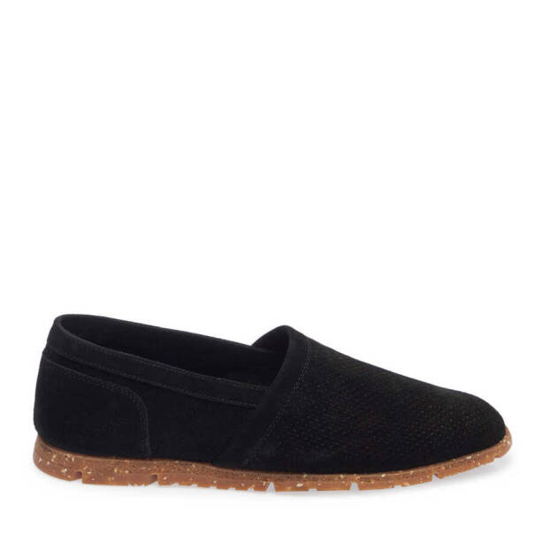 Siyah Hakiki Süet Deri Erkek Loafer - E24I1AY56589-A01 - Tergan