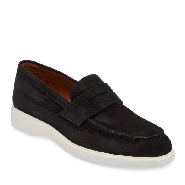 Siyah Hakiki Süet Deri Erkek Loafer - E24I1AY56785-A01 - Tergan