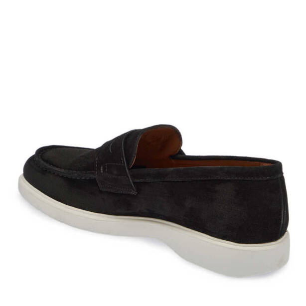 Siyah Hakiki Süet Deri Erkek Loafer - E24I1AY56785-A01 - Tergan