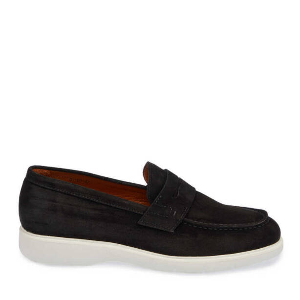 Siyah Hakiki Süet Deri Erkek Loafer - E24I1AY56785-A01 - Tergan