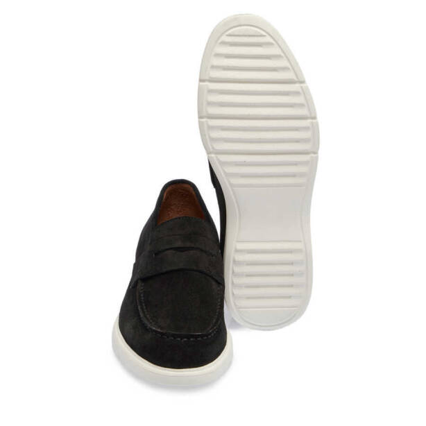 Siyah Hakiki Süet Deri Erkek Loafer - E24I1AY56785-A01 - Tergan