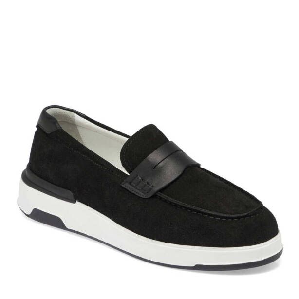 Siyah Hakiki Süet Deri Erkek Loafer - E24I1AY56786-A01 - Tergan