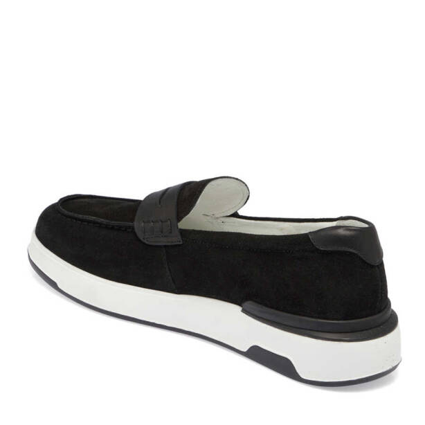 Siyah Hakiki Süet Deri Erkek Loafer - E24I1AY56786-A01 - Tergan
