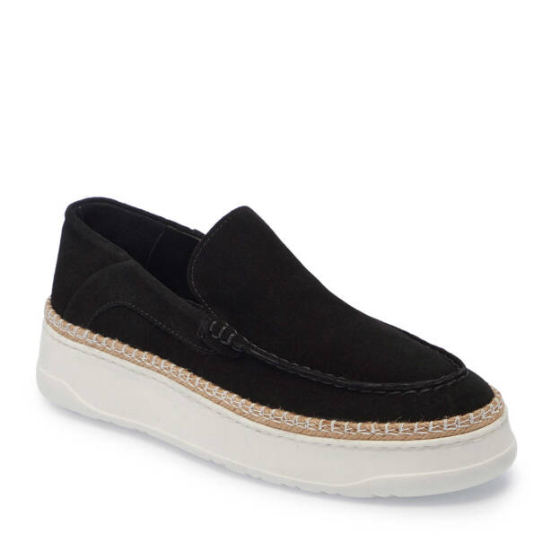 Siyah Hakiki Süet Deri Erkek Loafer - E25I1AY57331-A01 - Tergan
