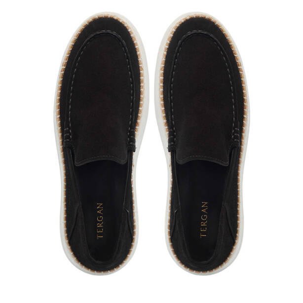 Siyah Hakiki Süet Deri Erkek Loafer - E25I1AY57331-A01 - Tergan
