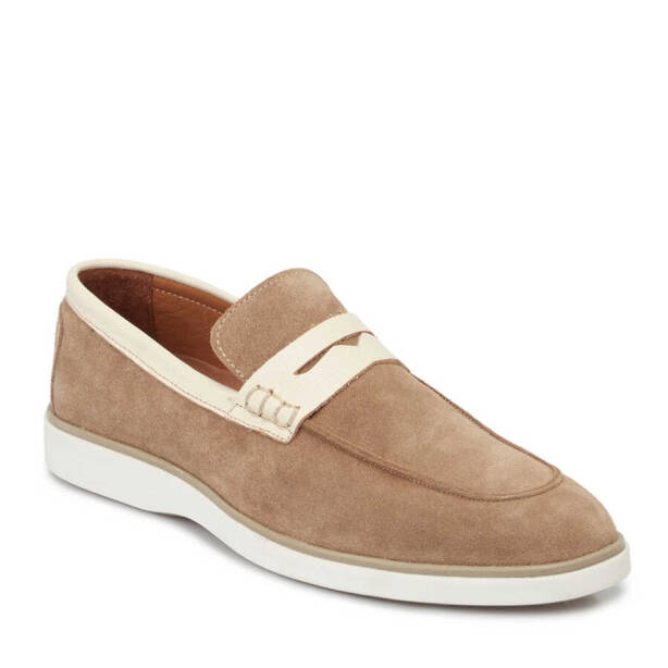 Vizon Hakiki Süet Deri Erkek Loafer - E24I1AY56749-A02 - Tergan