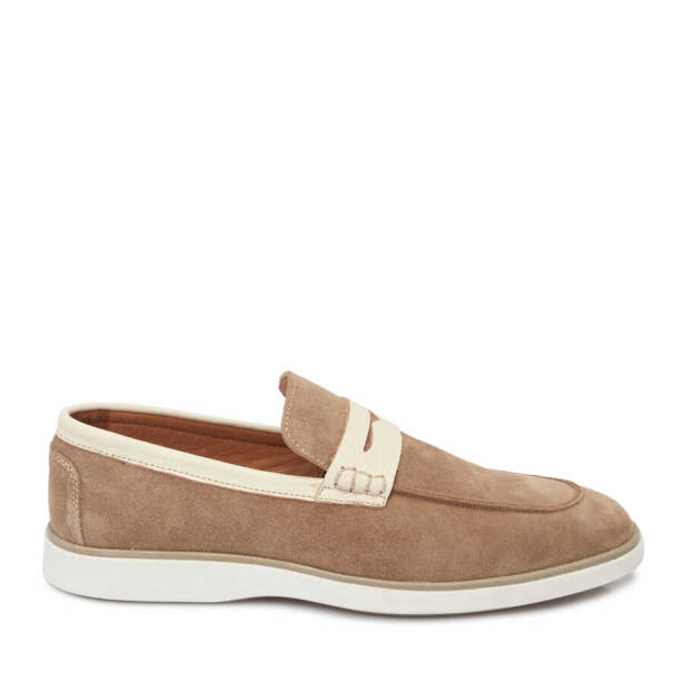 Vizon Hakiki Süet Deri Erkek Loafer - E24I1AY56749-A02 - Tergan