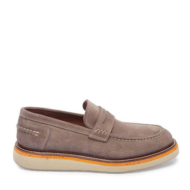 Vizon Hakiki Süet Deri Erkek Loafer - E25I1AY57192-T86 - Tergan