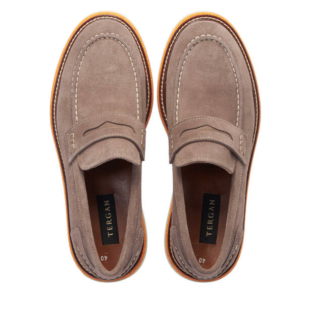 Vizon Hakiki Süet Deri Erkek Loafer - E25I1AY57192-T86 - Tergan